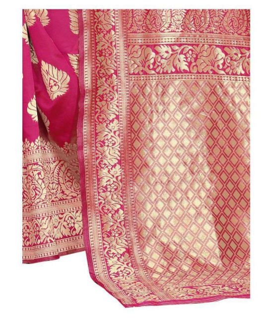 ofline selection Pink Jacquard Saree - Single