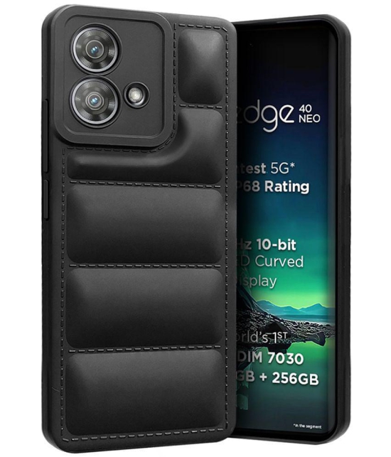 Fashionury Plain Cases Compatible For Rubber Motorola Edge 40 Neo 5G ( Pack of 1 ) - Black