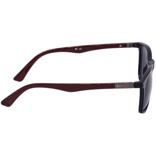 Hrinkar Grey Rectangular Sunglasses Brands Black, Brown Frame Goggles for Men & Women - HRS-BT-07-BK-BWN-BK