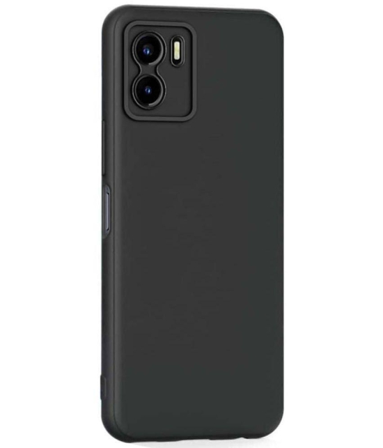 Case Vault Covers Plain Cases Compatible For Silicon Vivo Y15S ( Pack of 1 ) - Black