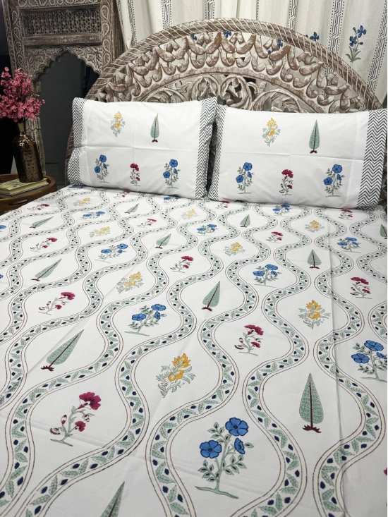 Hand Block Cotton Bedsheet | Bahaar Bedsheet-King