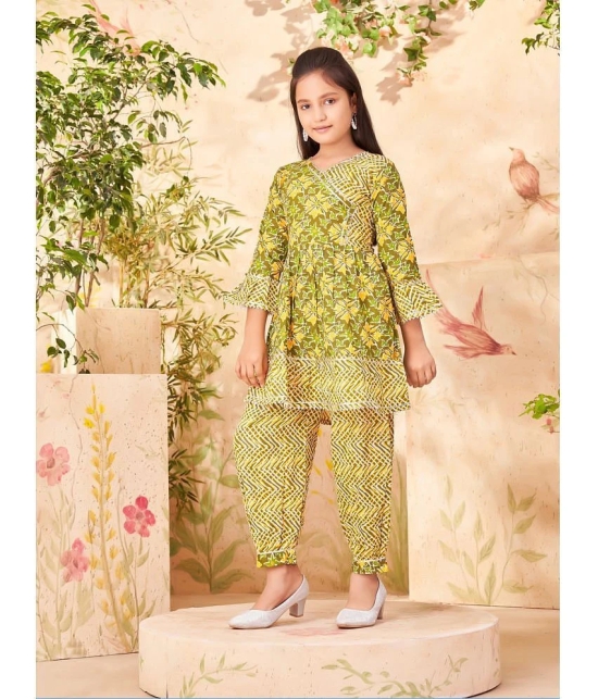 Aarika Green Cotton Girls Patiala Kurta Set ( Pack of 1 ) - None