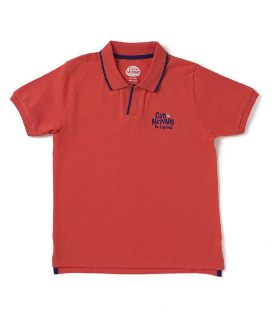 Cub McPaws Boys Coral Red Polo T Shirt | Half Sleeves | for 4-12 Years Boys - None