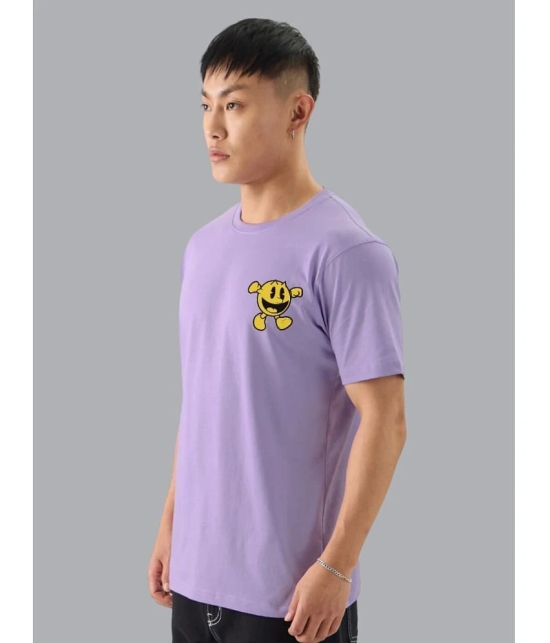 AKTIF Cotton Blend Regular Fit Printed Half Sleeves Mens T-Shirt - Lavender ( Pack of 1 ) - None