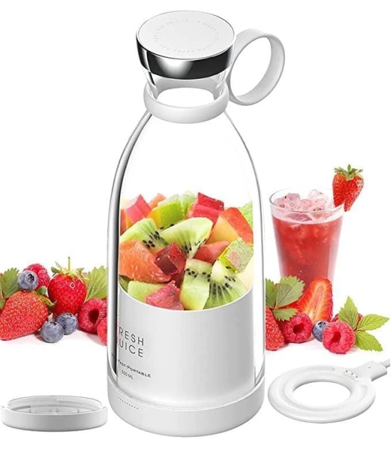 Uttamrobotics Portable Blender Juicer for Smoothie, Juice, Vegetable, Shakes with 4 Blades, Wireless Charging Mini Blender 400ml