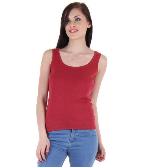 Zourt Cotton Camisoles - Maroon Single - None