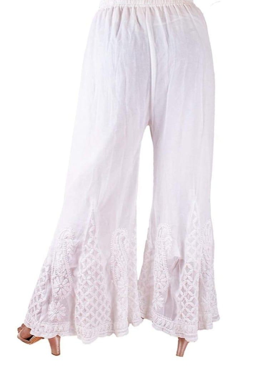 Lavangi Lucknow Chikankari Hand Embroidered Chifffon Palazzo Pants Sharara for Women