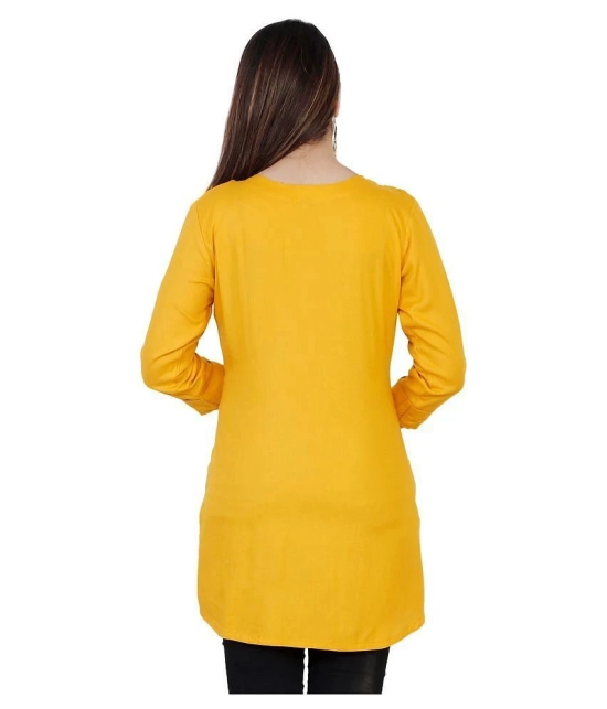 HIGHLIGHT FASHION EXPORT - Yellow Rayon Womens Straight Kurti - XXL