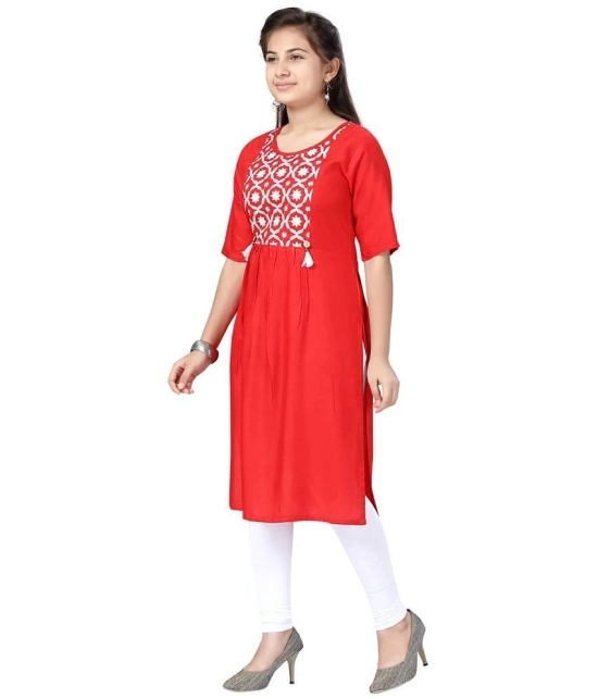 Aarika Red Cotton Girls Kurti Legging Set ( Pack of 1 ) - None