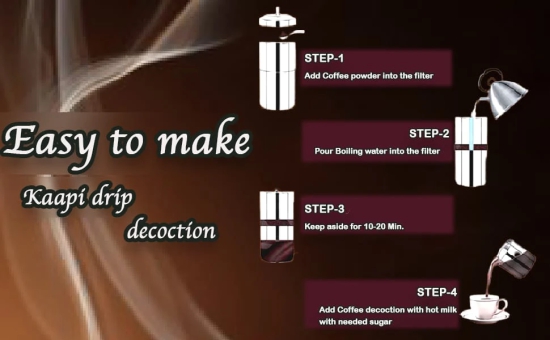 Tresna Stainless Steel South Indian Filter Coffee Drip Maker, Madras Kappi, Drip Decotion Maker