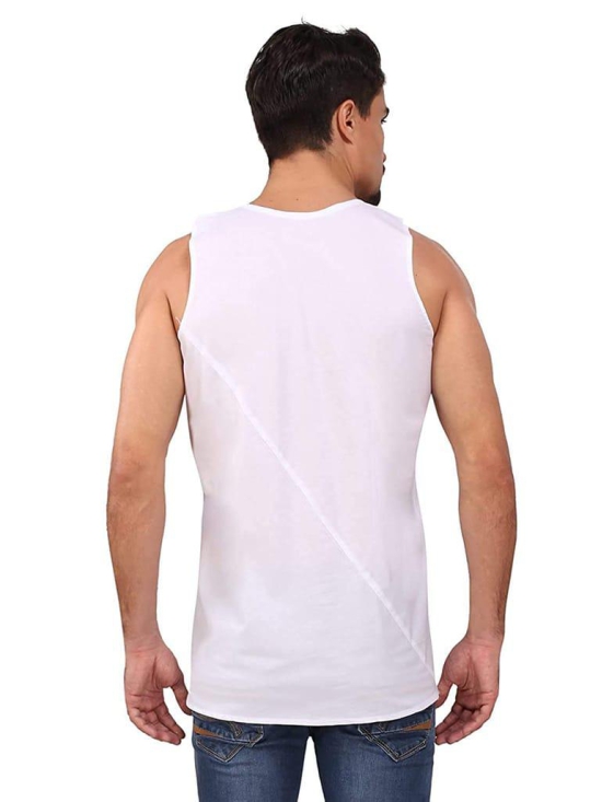 Men's Regular Cotton Sleeveless White Vests (PACK OF 10)