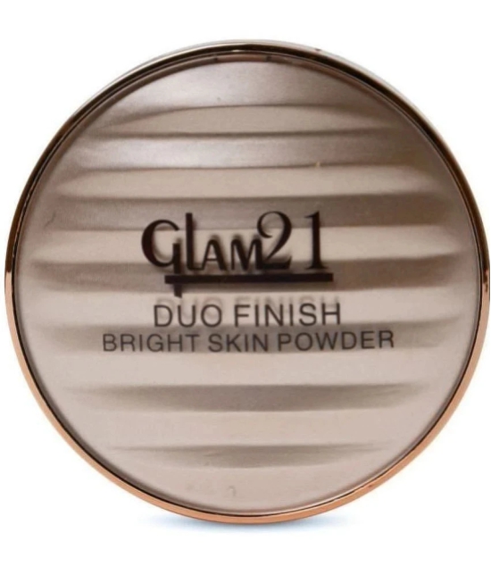 Glam21 Duo Finish|2-in-1 Compact Powder Smooth Satin Texture & Matte Finish 24gm Light Linen-01