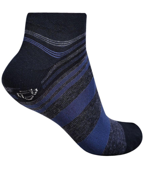 Dollar - Cotton Men's Striped Multicolor Ankle Length Socks ( Pack of 3 ) - Multicolor