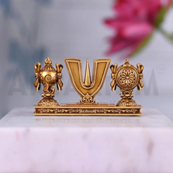 Artarium Vaishnav Tilak | Sankh Chakra Tilak of Lord Vishnu for Home, Temple & Office | Material- Resin & Marble Dust | Pack-1