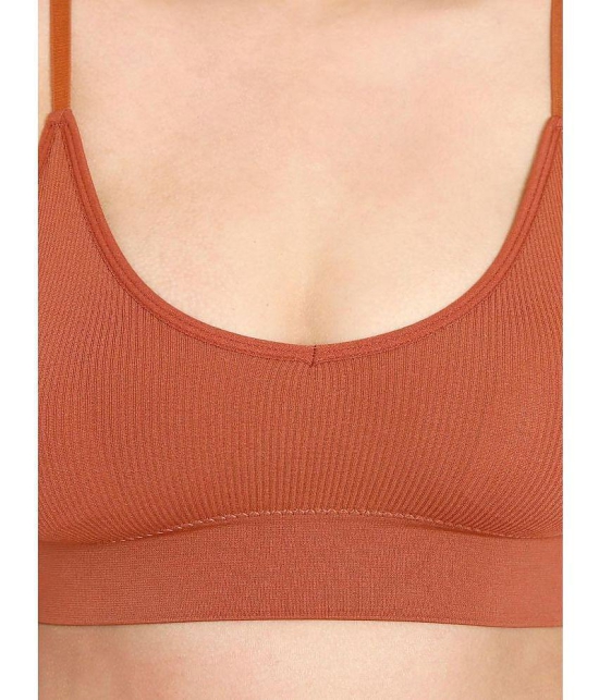 ILRASO - Rust Satin Removable Padding Women's Plunge Bra ( Pack of 1 ) - None