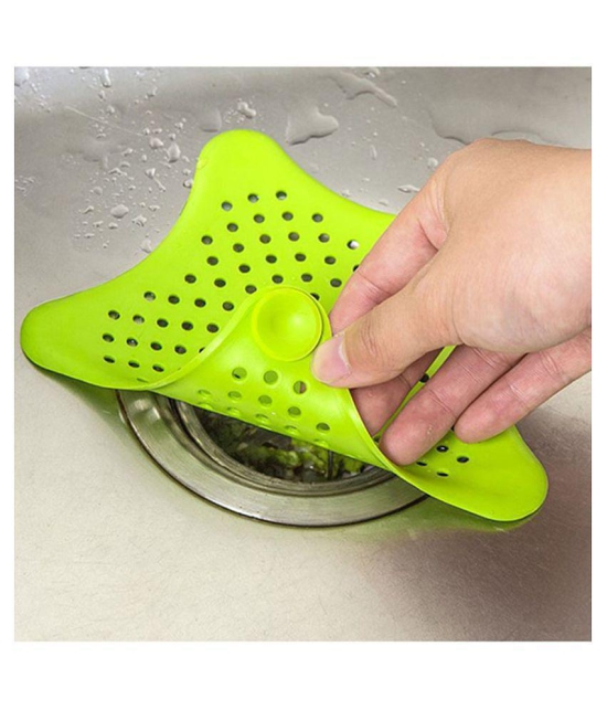 COCOSHOPE Bathroom & Toilet Cleaning 1Pc Silicone Sink Drain Filter Bathtub Hair Catcher Stopper Trapper Drain Hole Filter Strainer Star Shape for Bathroom Kitchen Toliet