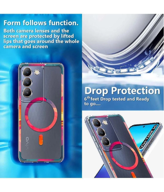 NBOX Multicolor Printed Back Cover Silicon Compatible For Vivo Y200e 5G ( Pack of 1 )