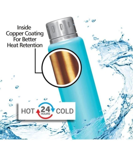 Milton Elfin 300 Thermosteel 24 Hours Hot and Cold Water Bottle, 300 ml, Light Blue - Blue