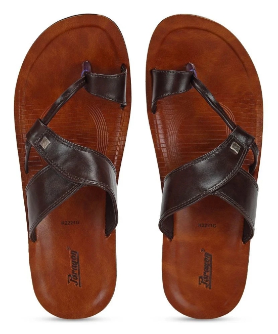 Paragon Brown Mens Leather Slipper - None