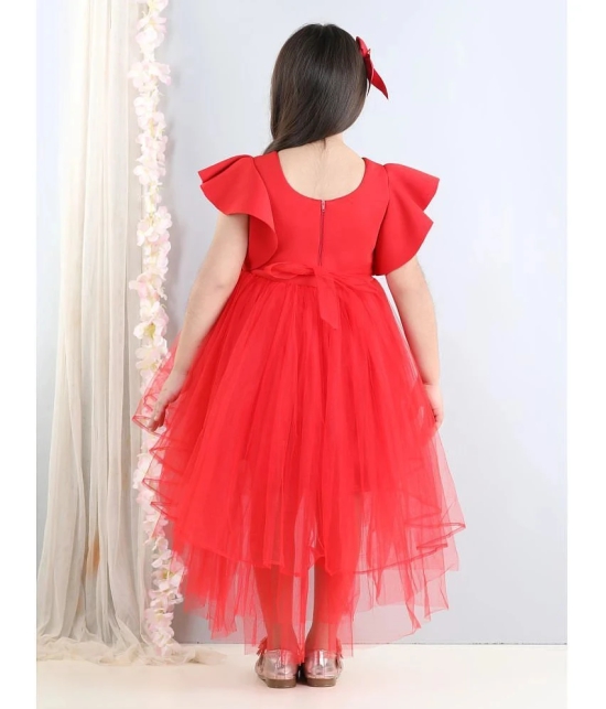 Toy Balloon Kids Red Net Girls Asymmetric Dress ( Pack of 1 ) - None