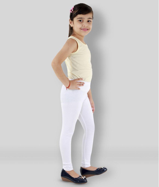 Kids Cave - White Cotton Blend Girls Leggings ( Pack of 1 ) - None