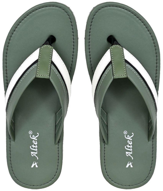 Altek Green Mens Leather Slipper - None