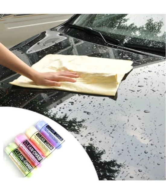 Auto Hub Multicolor 800 GSM Chamois Cloth For Automobile ( Pack of 5 )