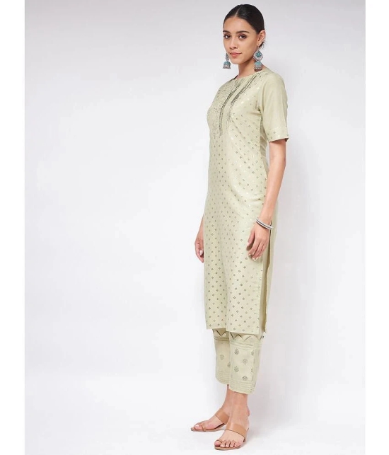 Pannkh - Green Polyester Womens Straight Kurti ( Pack of 1 ) - None