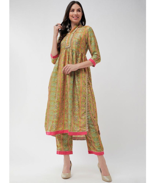 Pannkh - Green Polyester Womens Nayra Kurti ( Pack of 1 ) - None