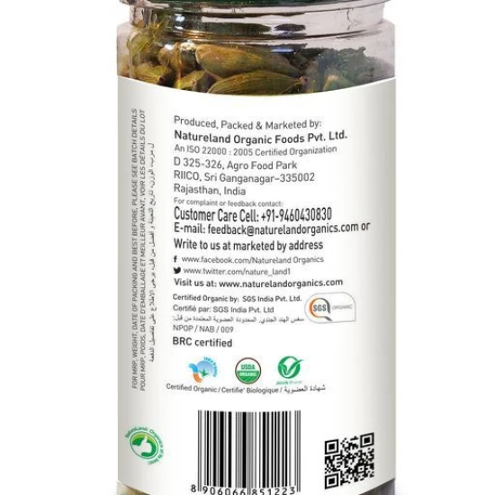 Natureland Organics Green Cardamom, 75 gm