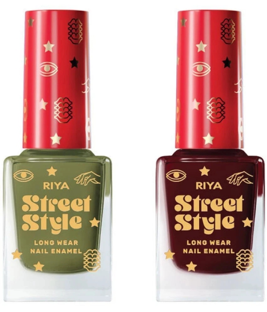 Street Style Multi Glossy Nail Polish ( Pack of 2 )