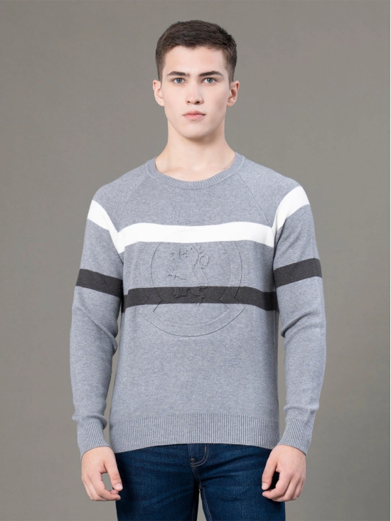 RedTape Round Neck Embossed Sweater for Men | Ultimate Comfort