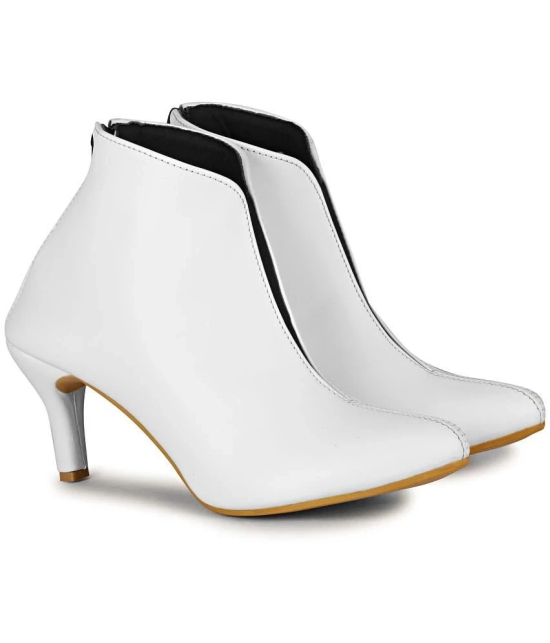 Ishransh White Womens Ankle Length Boots - None