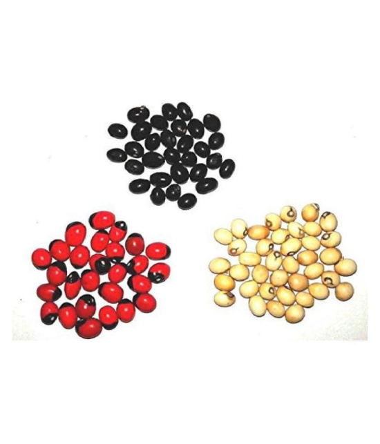 Red Gunja Black Chirmi White Gurinvida Beads 21 Pieces Each Ratti Gumchi Madhuyastika for Lakshmi Mahakali and Saraswati