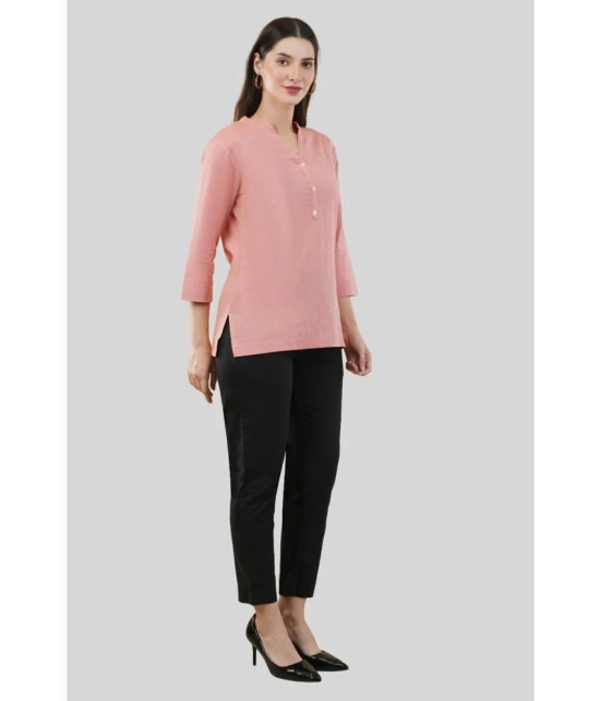 PPTHEFASHIONHUB Rayon Solid Straight Womens Kurti - Peach ( Pack of 1 ) - None