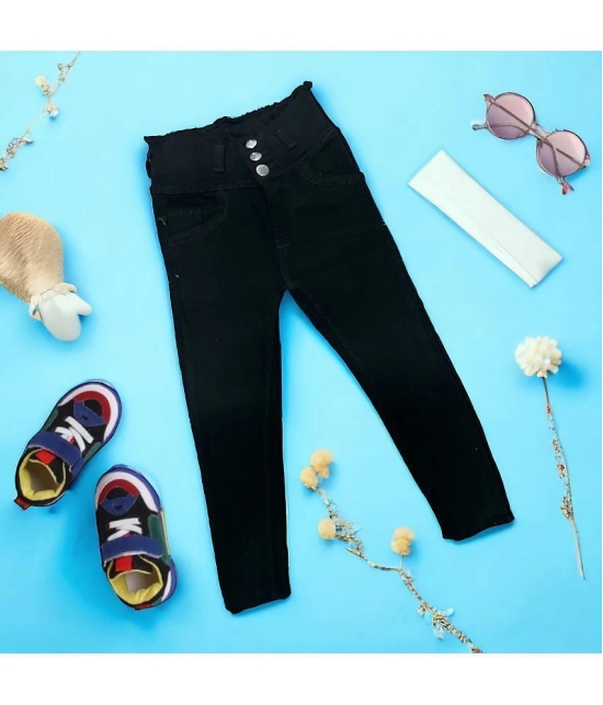 Girls Premium Plain Denim Jeans- Black - None