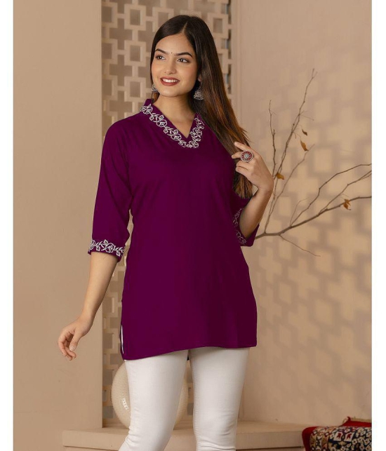 Kapadia Wine Rayon Womens Regular Top ( Pack of 1 ) - None