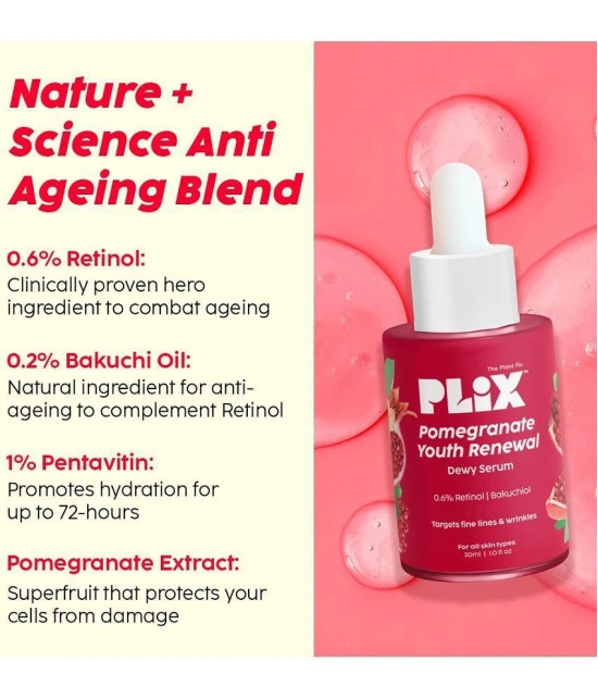 Plix 0.6% Retinol Face Serum & 1.20% Retinol Night Cream Combo Reduces Fine Line & WrinklesPack of 2