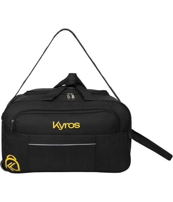 Kyros 53 Ltrs Black Polyester Duffle Trolley - Onesize