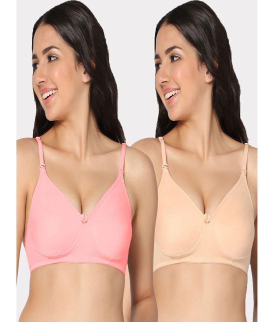 IN CARE LINGERIE - Multicolor Cotton Lightly Padded Women's Everyday Bra ( Pack of 2 ) - None