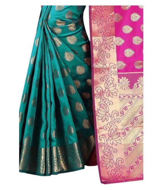 Gazal Fashions - Pink Silk Saree With Blouse Piece (Pack of 1)