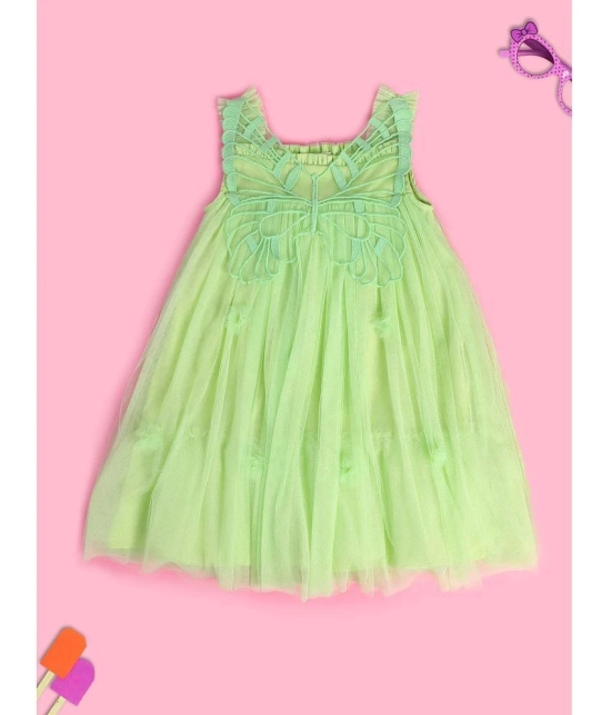 MINI KLUB Nylon A-line Dress For Girls ( Pack of 1 , Green ) - None