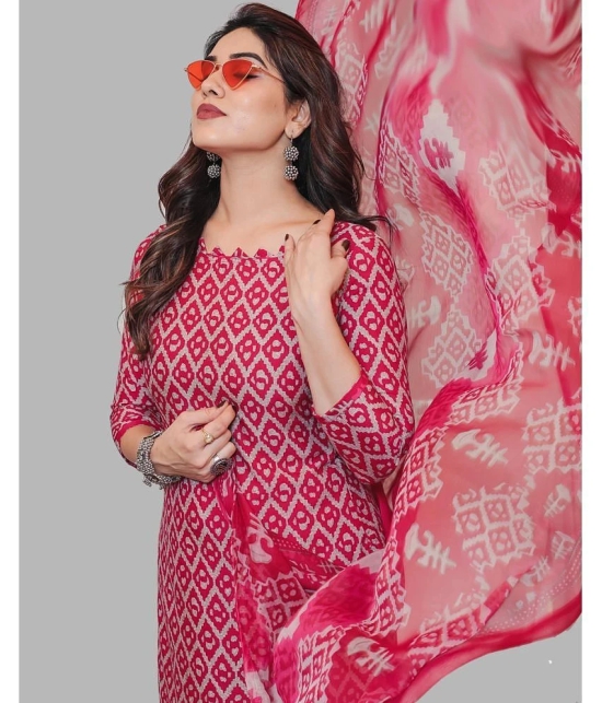 Kashvi Unstitched Crepe Printed Dress Material - Pink ( Pack of 1 ) - Pink