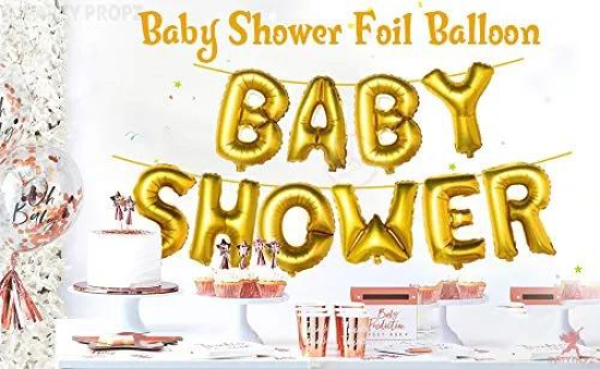 Baby Shower Foil Banner Baby Shower Decoration Items Baby Shower Decorations (cardstock) | Pregnancy Photoshoot Material (10pc Set)