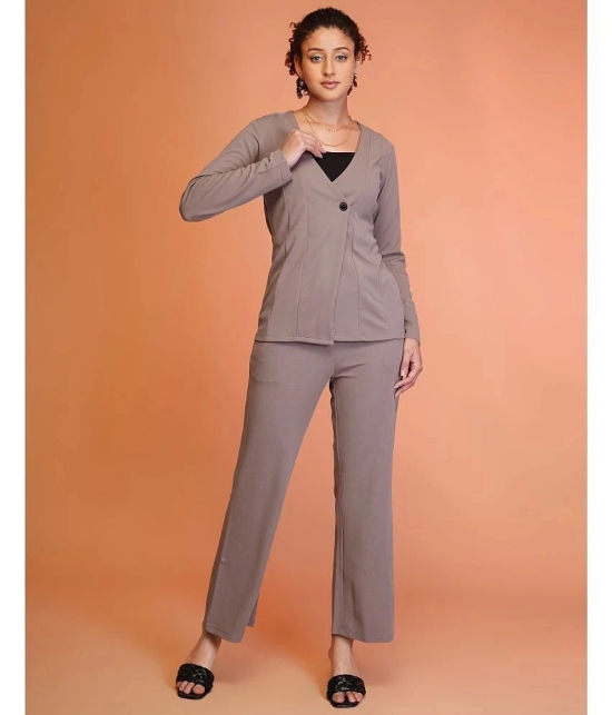 Selvia Mauve Solid Pant Top Set - None