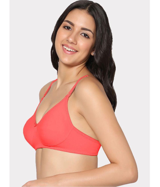 IN CARE LINGERIE - Red Cotton Lightly Padded Women's T-Shirt Bra ( Pack of 1 ) - None