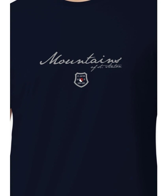 BULLMER - Navy Blue Cotton Blend Regular Fit Mens T-Shirt ( Pack of 1 ) - None