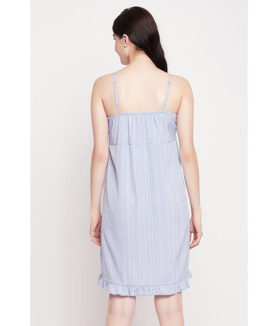 Clovia Crepe Blue Beach Dresses - Single - None