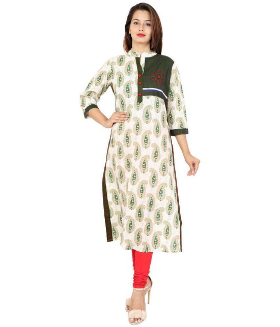 Rangun Green Cotton Silk Straight Kurti - Single - L