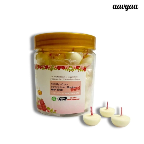 Dhyaan Rose Ghee Diya Jyot (60 pcs)